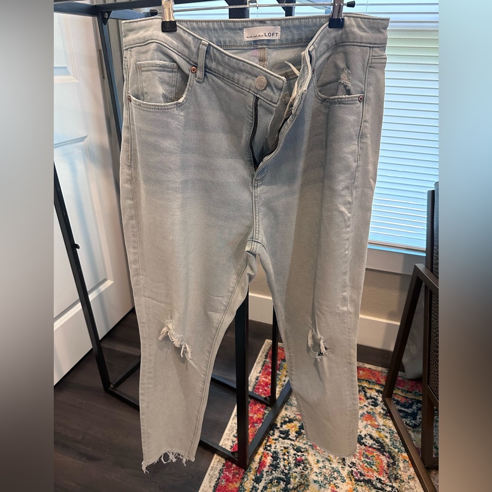 LOFT Light Blue Distressed Jeans